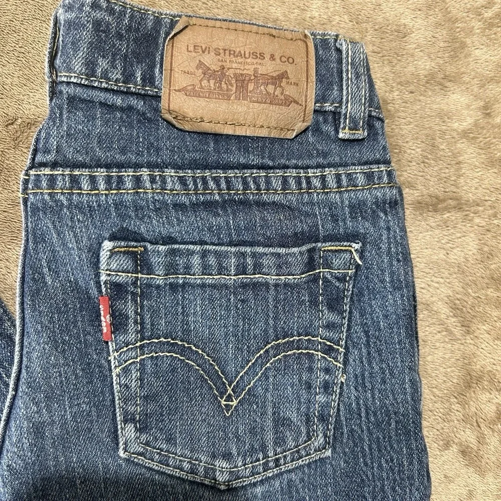 Levi's 517 Stretch Flare Jeans Girls Size 12 Regular Blue Denim Red Tab